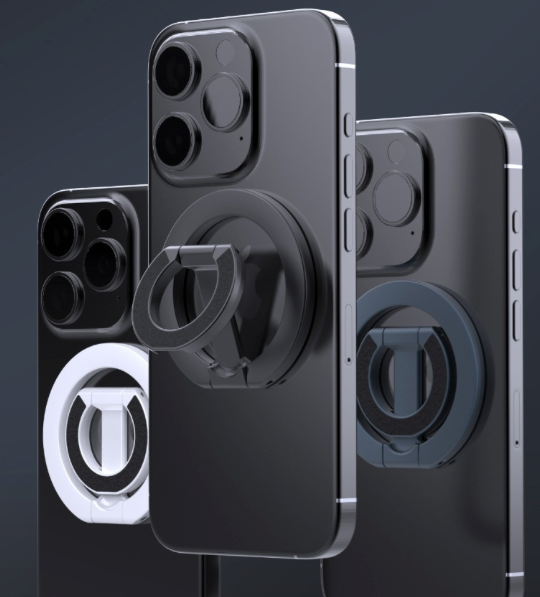 KLICK magnetic phone ring shown on three different phones