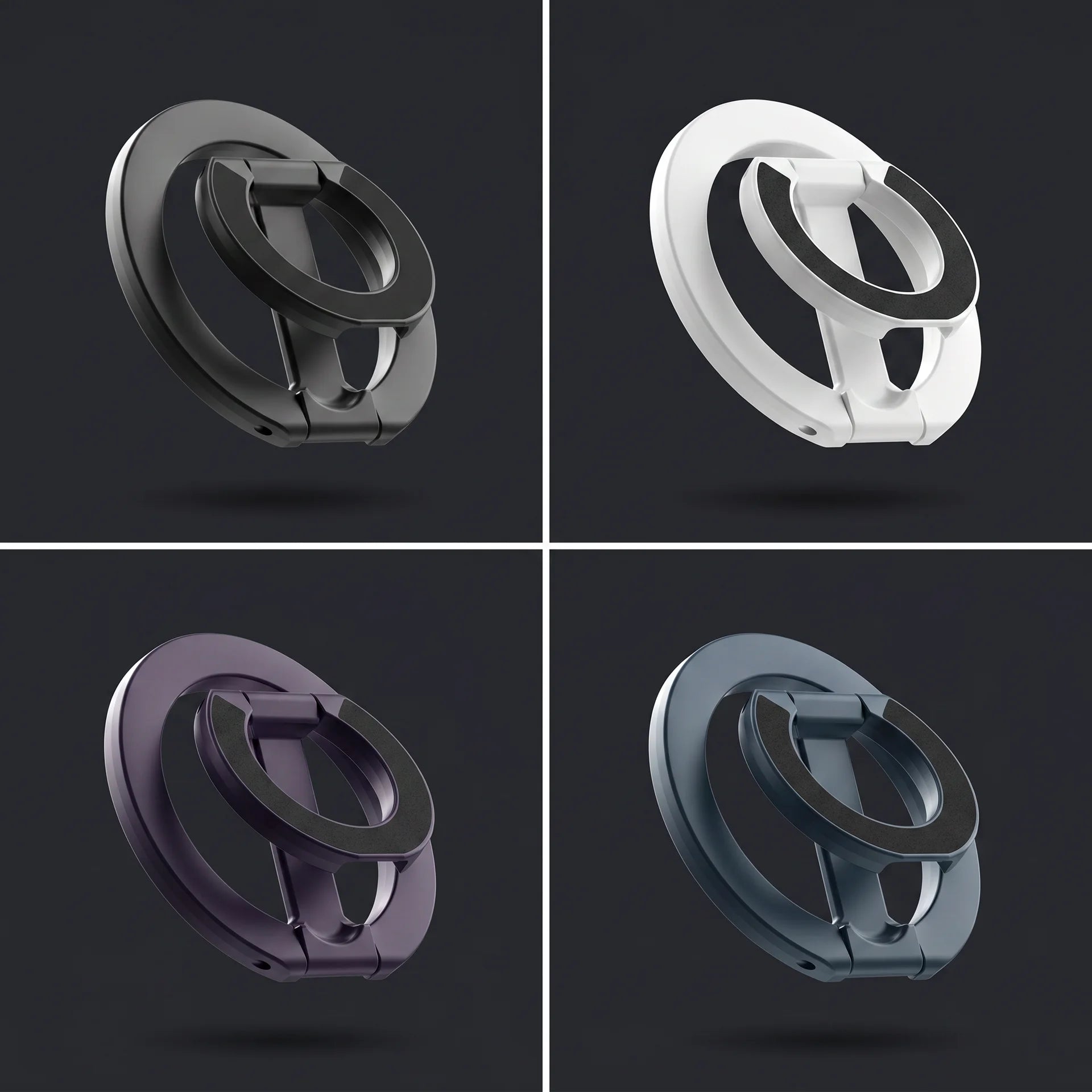 KLICK magnetic phone ring available in matte black, cloud white, slate blue and graphite purple